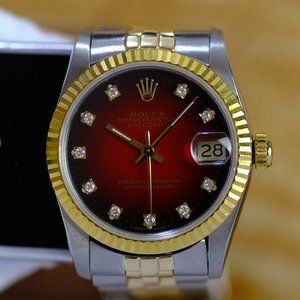 Rolex Women's Datejust Factory Red Diamond Dial